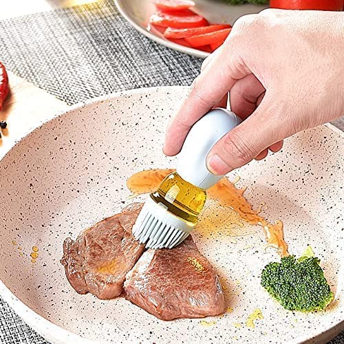 PIPALIYA Glass Olive Oil Bottle with Silicone Brush 2 in 1 Silicone Brush Head Brush Oil Bottle Type Oil Metering Oil Bottle Dropper Measuring Dispenser Allinone Oil Brush Bottle1 PCS - Image 5