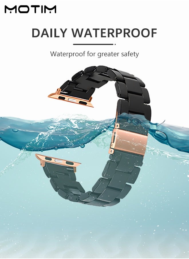 Motim - Apple Watch Band 38mm 40mm 41mm, Resin Replacement Strap Thin Watch Wristband Bracelet with Stainless Steel Buckle for iWatch SE/Series 10/9/8/7/6/5/4/3/2/1 for Women - Image 1