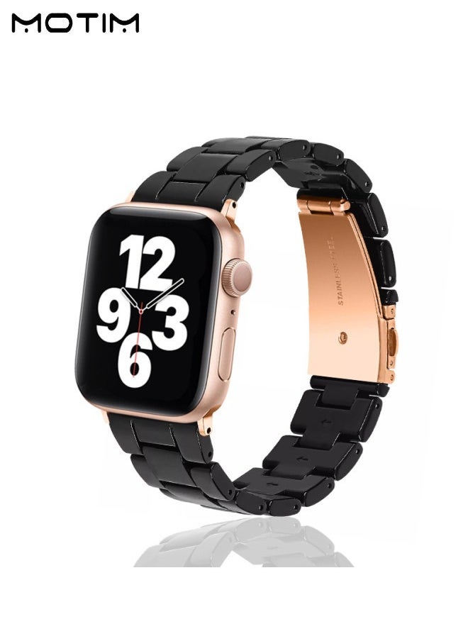 Motim - Apple Watch Band 38mm 40mm 41mm, Resin Replacement Strap Thin Watch Wristband Bracelet with Stainless Steel Buckle for iWatch SE/Series 10/9/8/7/6/5/4/3/2/1 for Women - Image 1