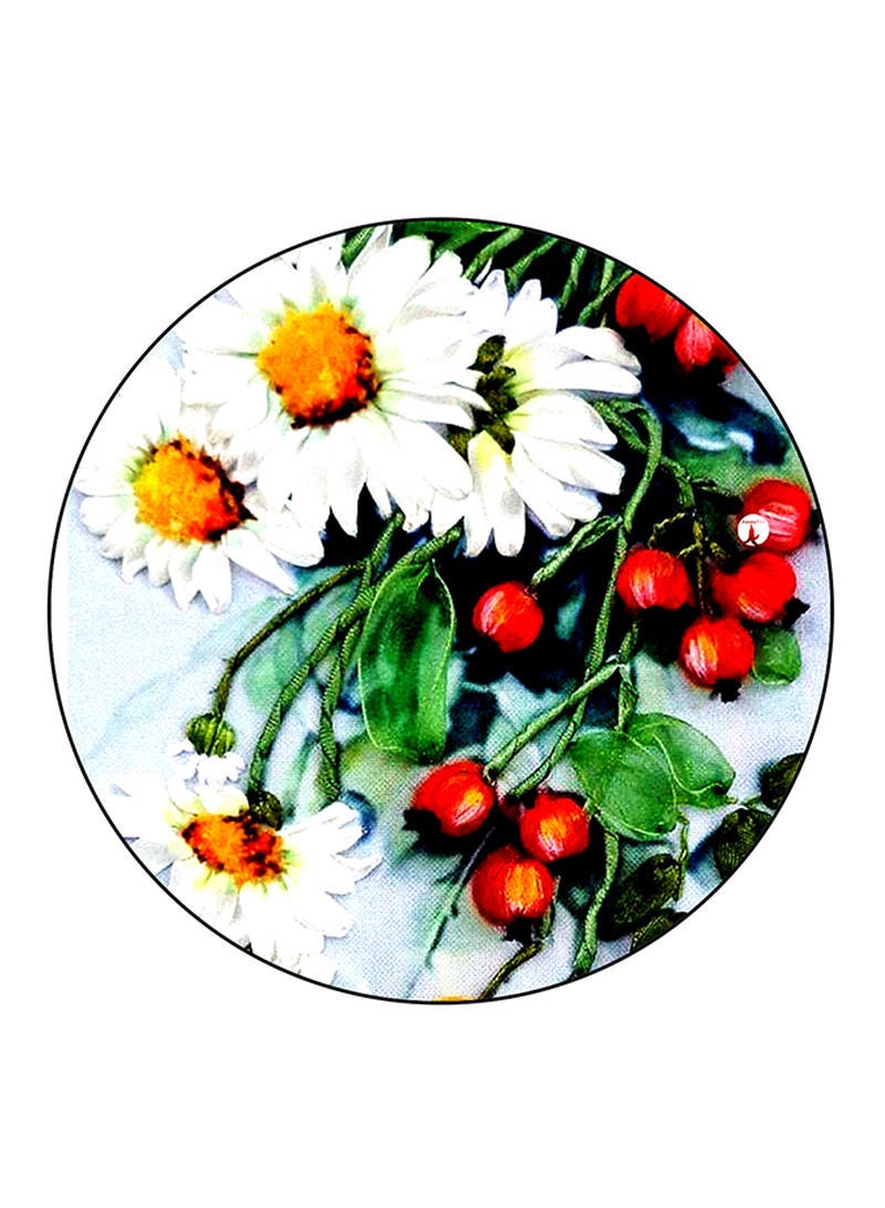 RKN Flowers Printed Mouse Pad Round  Multicolour