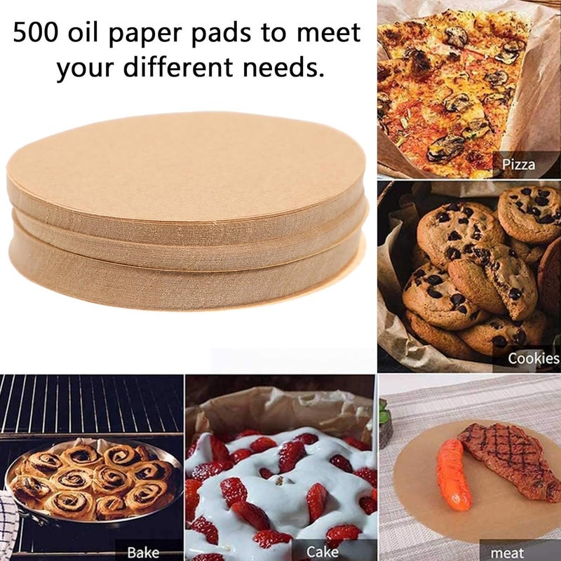 Baking Paper Circles 11.5cm Unbleached Parchment Non-stick Oil-absorbing Sheets 500pcs for Baking Bbq Hamburger Wrapping and Cooking - Image 3