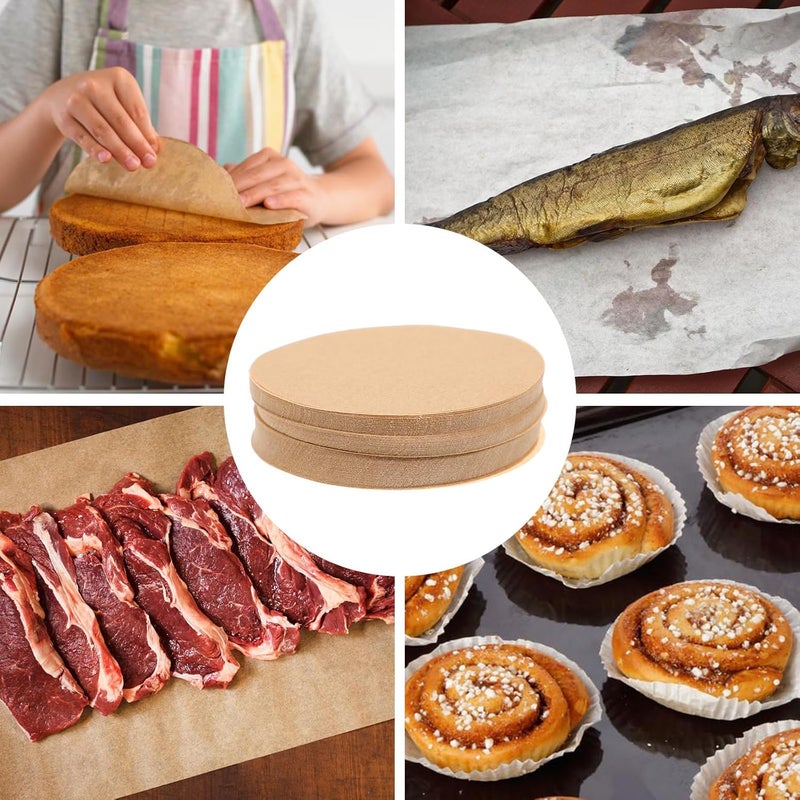 Baking Paper Circles 11.5cm Unbleached Parchment Non-stick Oil-absorbing Sheets 500pcs for Baking Bbq Hamburger Wrapping and Cooking - Image 4
