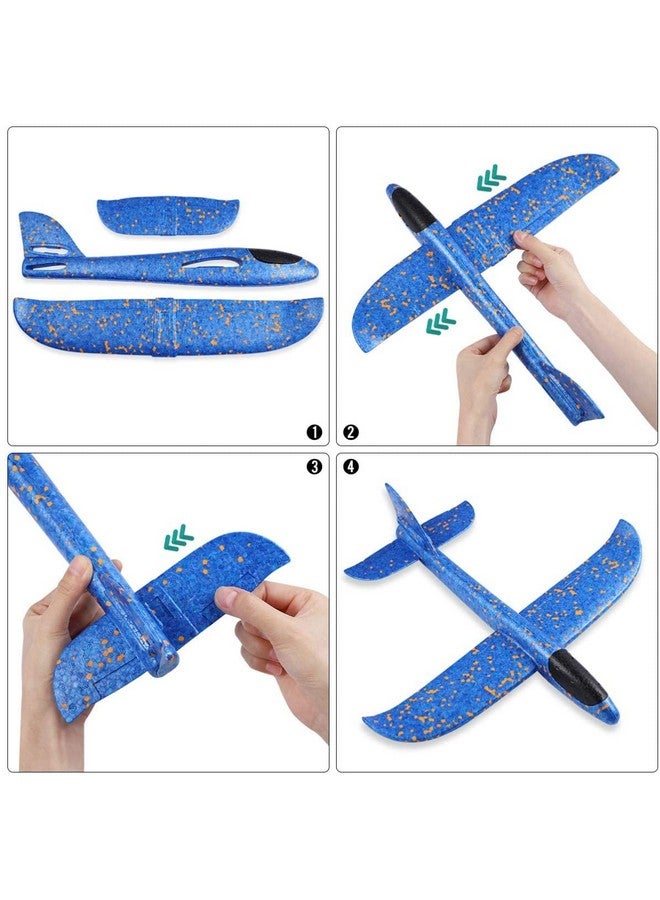 WenToyce 2 Pack Throwing Foam Airplanes, 13.7 Inches 2 Flight Mode Glider Inertia Planes Model, Manual Launch Epp Flying Aircraft Planes For Kids Outdoor Sport - Image 2