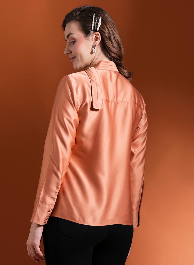 globus Globus Solid Satin Cowl Neck Top  - Image 3