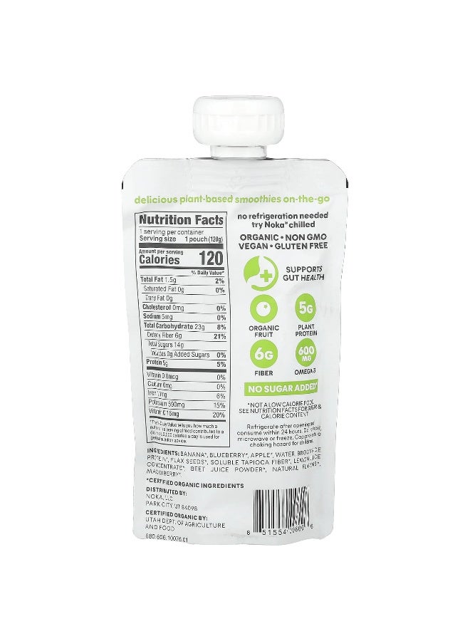 Noka Noka, Superfood Smoothie + Prebiotic Fiber, Blueberry Beet, 4.22 oz (120 g) - Image 2
