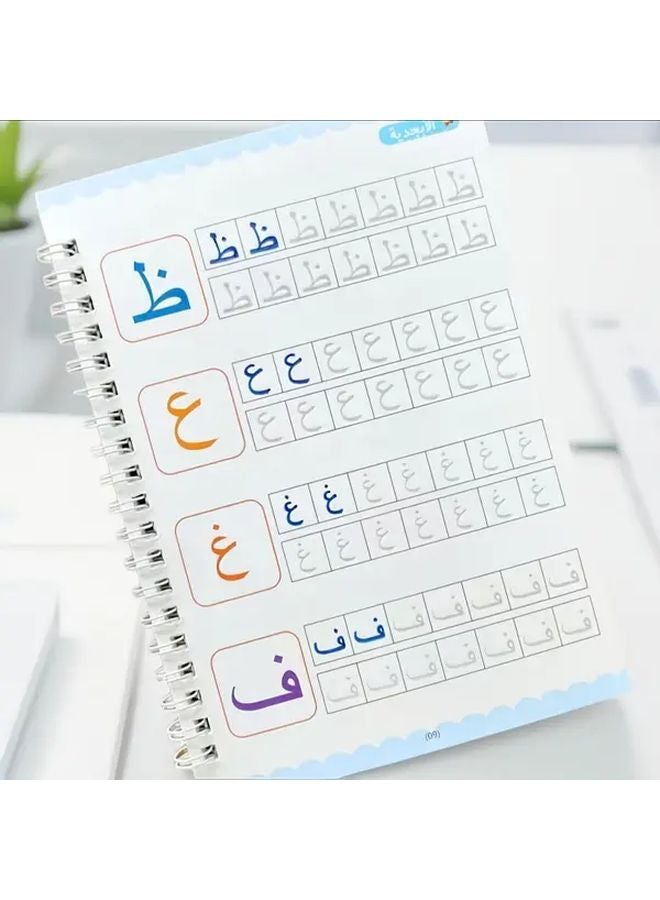 مجموعة ممارسة الخط العربي 11 قطعة مع 4 كراسات تمارين ذات أخاديد وحامل أقلام وقطع غيار - Image 2