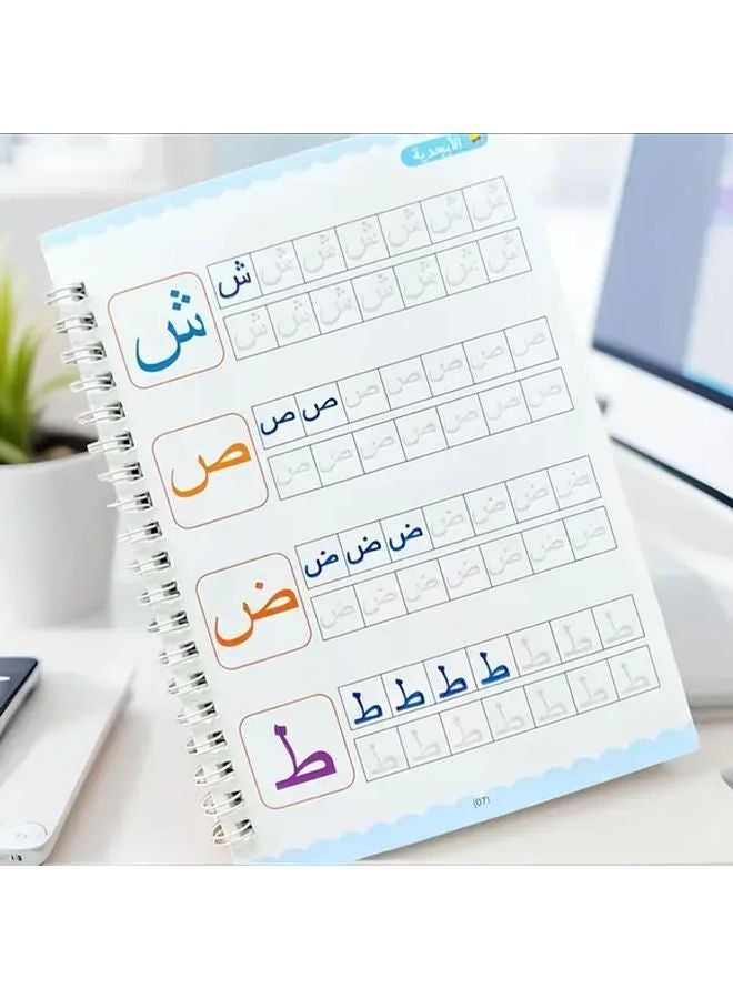 مجموعة ممارسة الخط العربي 11 قطعة مع 4 كراسات تمارين ذات أخاديد وحامل أقلام وقطع غيار - Image 4