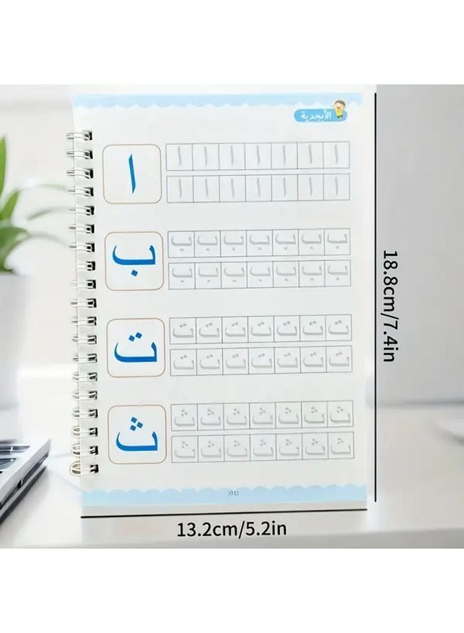 مجموعة ممارسة الخط العربي 11 قطعة مع 4 كراسات تمارين ذات أخاديد وحامل أقلام وقطع غيار - Image 3