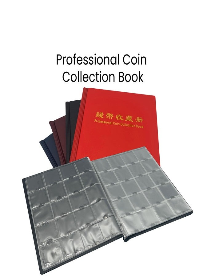 PCCB MINGT 200 Slots Pockets Multi-Colour Options Professional Coin Collection Album for Cardboard Coin Flip Holders (Blue) - Image 2