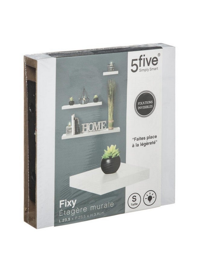Five Simply Smart Fixy Invisible Fixation Wall Shelf White 23.5 cm 138952B - Image 2