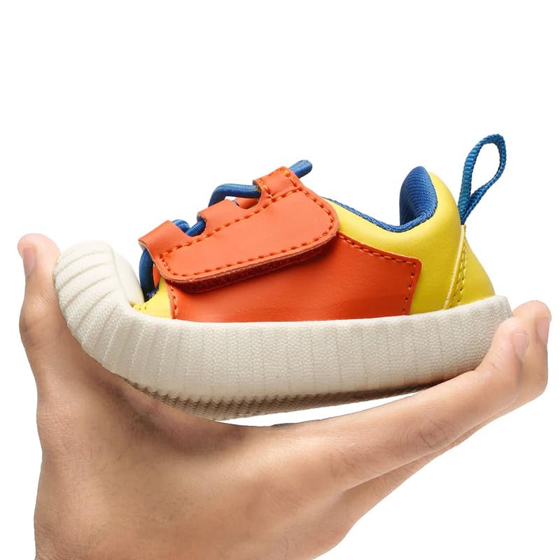 ONYC Store ONYC Toddlers's Comfortable & Lightweight Lace-Free Sneakers Boys - (Yellow UK Footwear Size System, Little Kid, Age Range, Wide, 9-12 Months) - Image 4