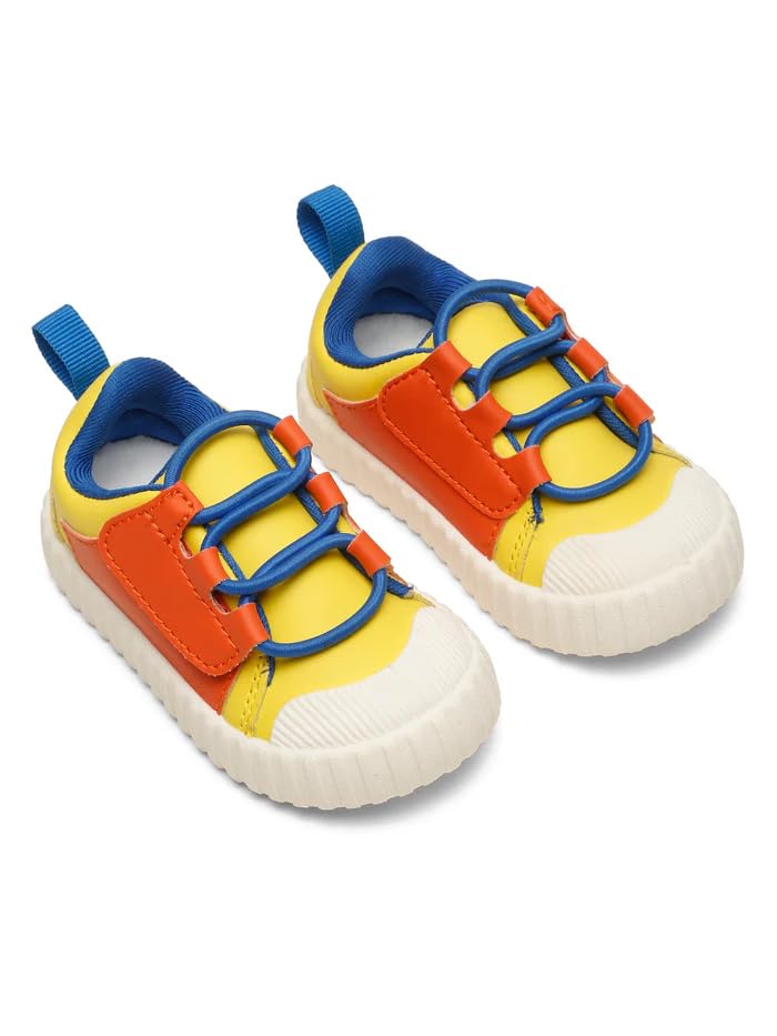 ONYC Store ONYC Toddlers's Comfortable & Lightweight Lace-Free Sneakers Boys - (Yellow UK Footwear Size System, Little Kid, Age Range, Wide, 9-12 Months) - Image 1