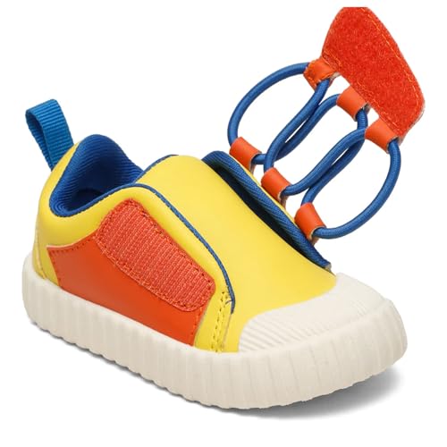 ONYC Store ONYC Toddlers's Comfortable & Lightweight Lace-Free Sneakers Boys - (Yellow UK Footwear Size System, Little Kid, Age Range, Wide, 9-12 Months) - Image 3