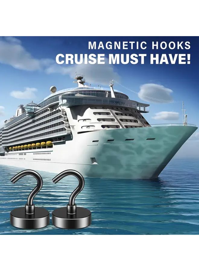 6 Pcs Heavy Duty Magnetic Hooks Black Ceiling Mount for Home Office Cruise Camping - Image 5