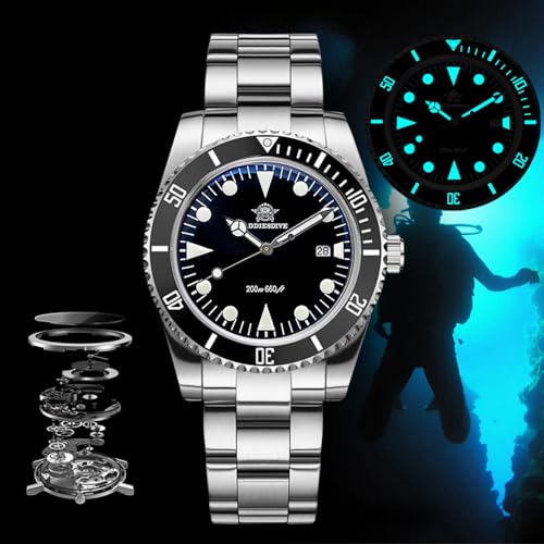 ADDIESDIVE Men's Diver Watch Waterproof 200 M Japanese Quartz Movement Bubble Mirror BGW9 Luminous 39 MM Fashion Sport Watch Black Dial - Image 3