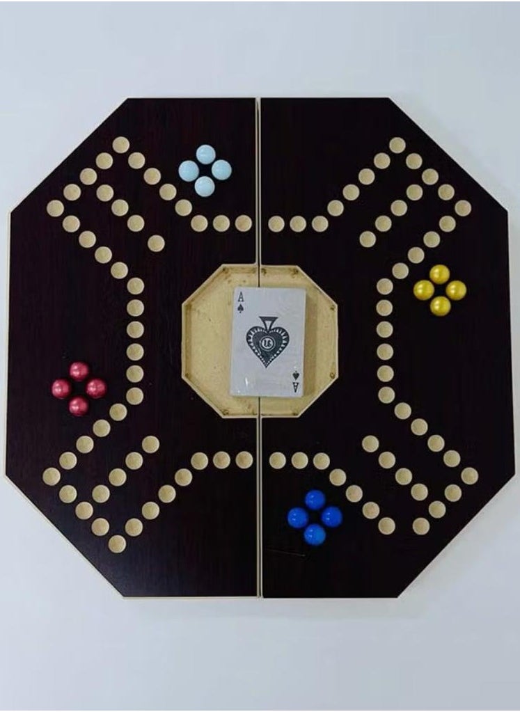 جاكارو لعبة الورق ولوح جاكارو الملكي تتسفط و قابل للطي مع 16 حجر رخامي متينة وقوية40X40cm  - Image 1