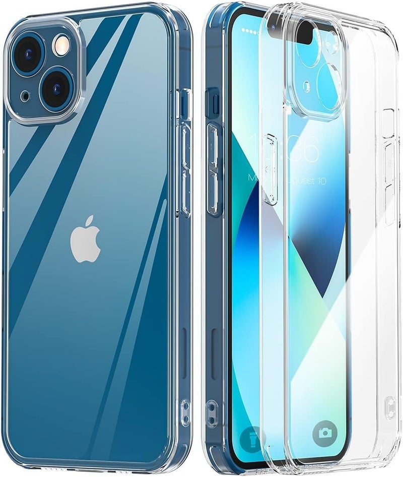 Dl3 Mobilak Camera Protective Case Compatible with iPhone Case Transparent, Mobile Phone Case iPhone Thin Soft Silicone Anti-Yellow Protective Case - Clear (iPhone 13)