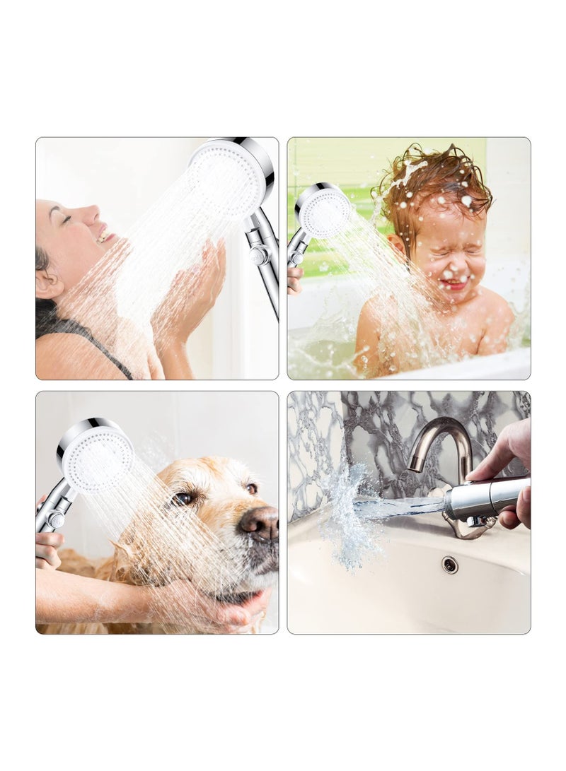 Handheld Shower Head High Pressure with ON/OFF Pause Switch, Powerful 5 Spray Modes Wand Hose and Bracket, Detachable Accessories - Image 5