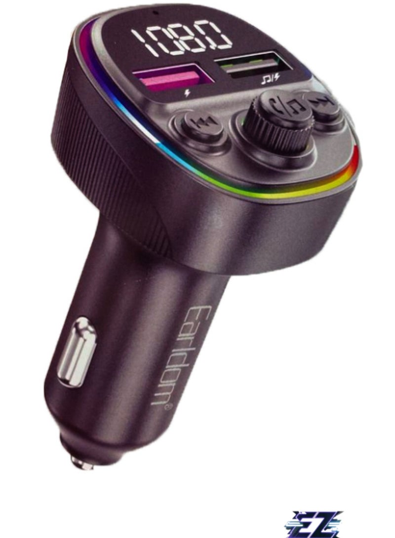 ELTRAZONE FM Transmitter 65W in Black for High-Quality Audio Streaming and Fast Charging - Image 1