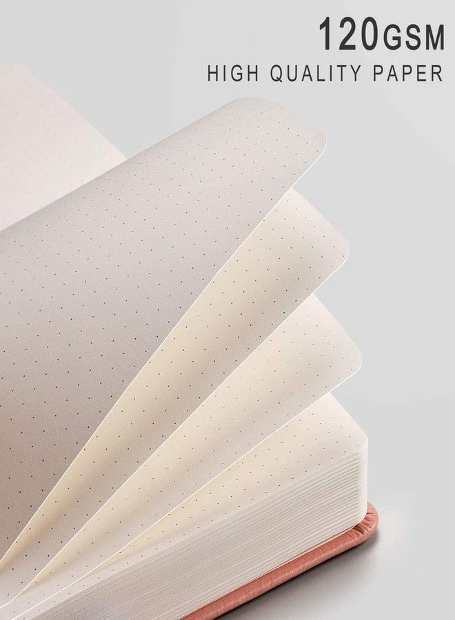 EMSHOI Bullet Dotted Leather Journal Notebook - 256 Pages A5,120gsm, Pink - Image 3