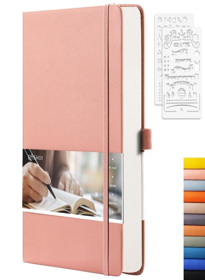 EMSHOI Bullet Dotted Leather Journal Notebook - 256 Pages A5,120gsm, Pink - Image 1