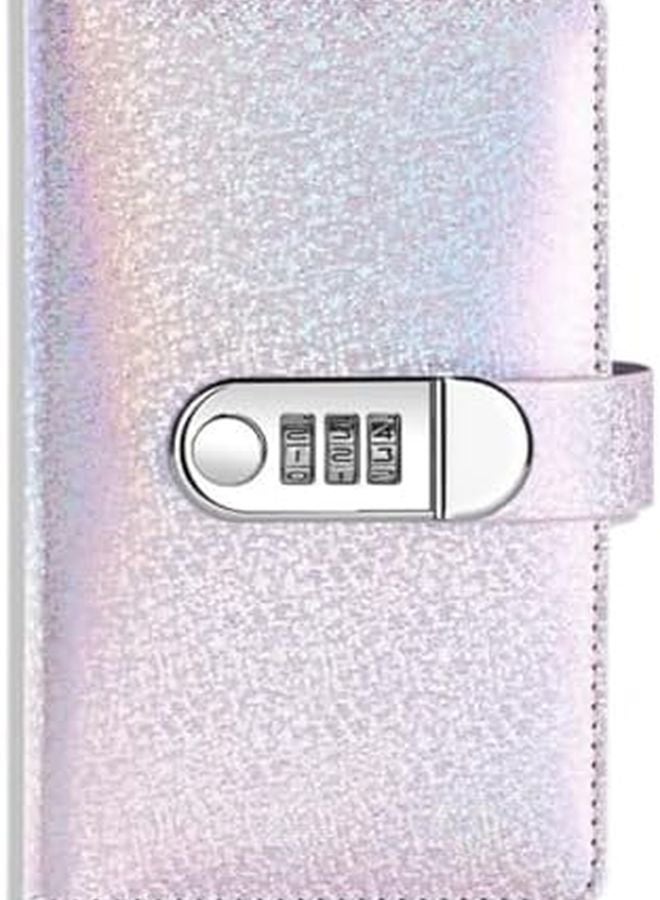 محفظة منظم من الجلد الأرجواني مع قفل سري لدفتر التوفير للنقود والإيصالات - Image 1