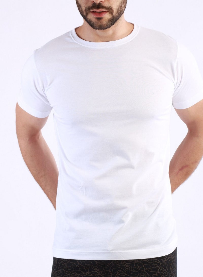 Jet Jet Men Undershirt Round Neck And Half Sleeves-White - Image 1
