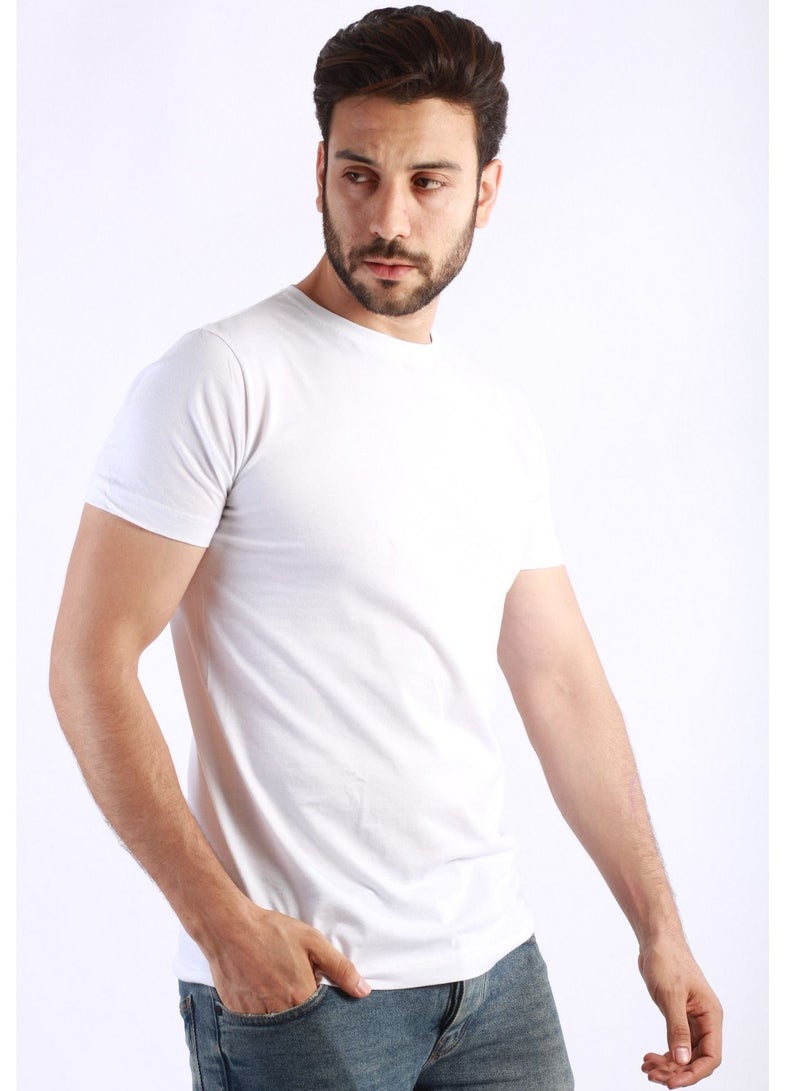 Jet Jet Men Undershirt Round Neck And Half Sleeves-White - Image 2