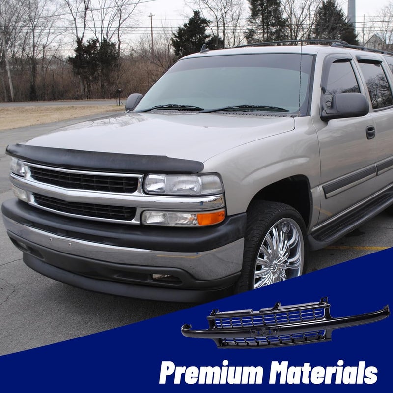 JustDrivably Front Grille Grill Assembly Black Compatible With Chevrolet Silverado 1500 2500 1999-2002 & Suburban 1500 2500 & Tahoe 2000-2006 - Image 5