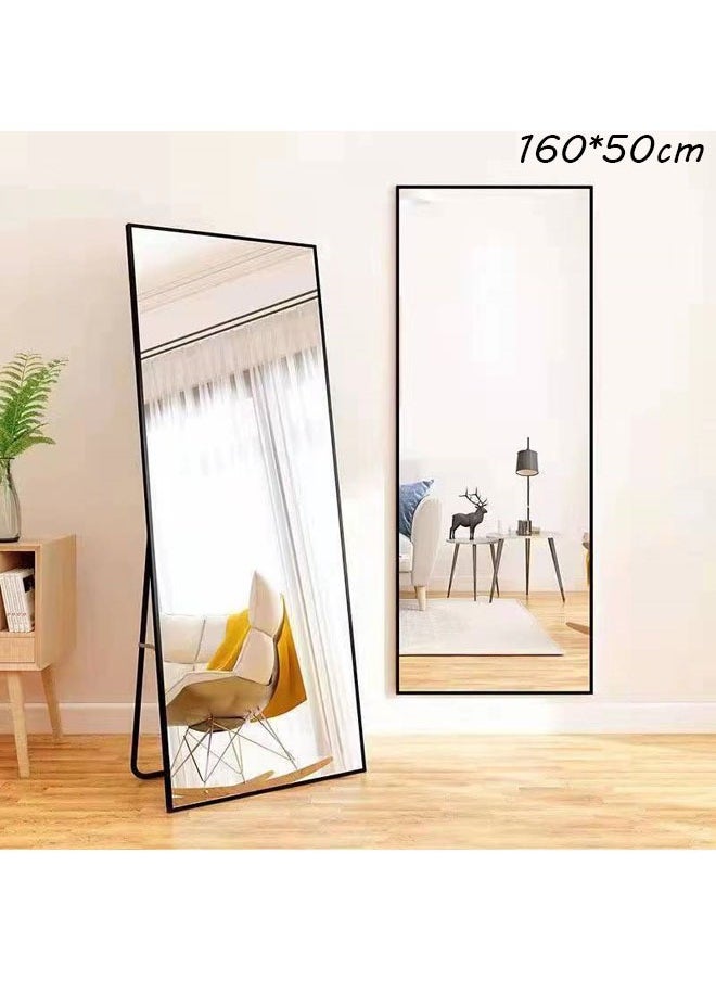 Mirror Full Length 160Cm-50Cm Aluminum Alloy Large Standing Dressing Mirror Hanging Leaning Against Wall Mounted Mirror With Stand For Bedroom Locker Room Living Room Black - pzsku/Z909EEE48DAEF316E3A02Z/45/_/1716192189/3692882e-d408-4367-9dbc-708713b81a8e