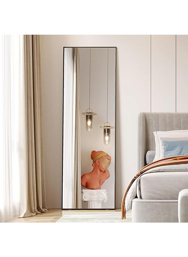 Mirror Full Length 160Cm-50Cm Aluminum Alloy Large Standing Dressing Mirror Hanging Leaning Against Wall Mounted Mirror With Stand For Bedroom Locker Room Living Room Black - pzsku/Z909EEE48DAEF316E3A02Z/45/_/1716192190/5b0422c4-e75b-46b5-b08d-358db05d97c2