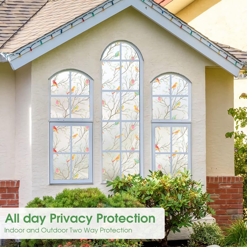 HomeVera Decorative Glass Film Window Film Peel and Stick for Glass Film for Windows Privacy - Bird12 X 36 Inchs, Multicolor - Image 3