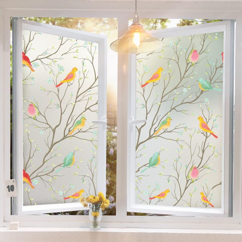 HomeVera Decorative Glass Film Window Film Peel and Stick for Glass Film for Windows Privacy - Bird12 X 36 Inchs, Multicolor - Image 2