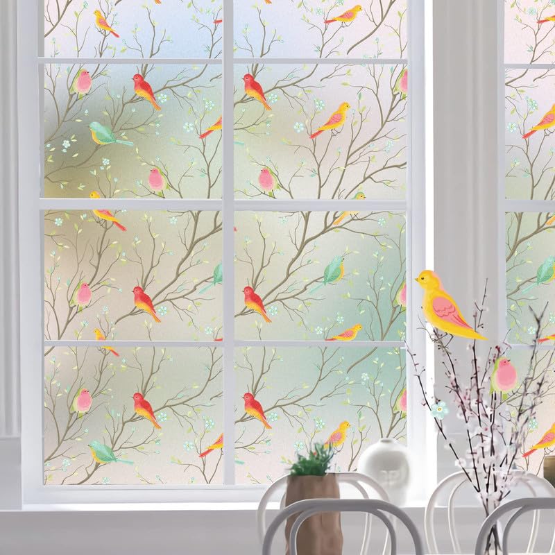 HomeVera Decorative Glass Film Window Film Peel and Stick for Glass Film for Windows Privacy - Bird12 X 36 Inchs, Multicolor - Image 5