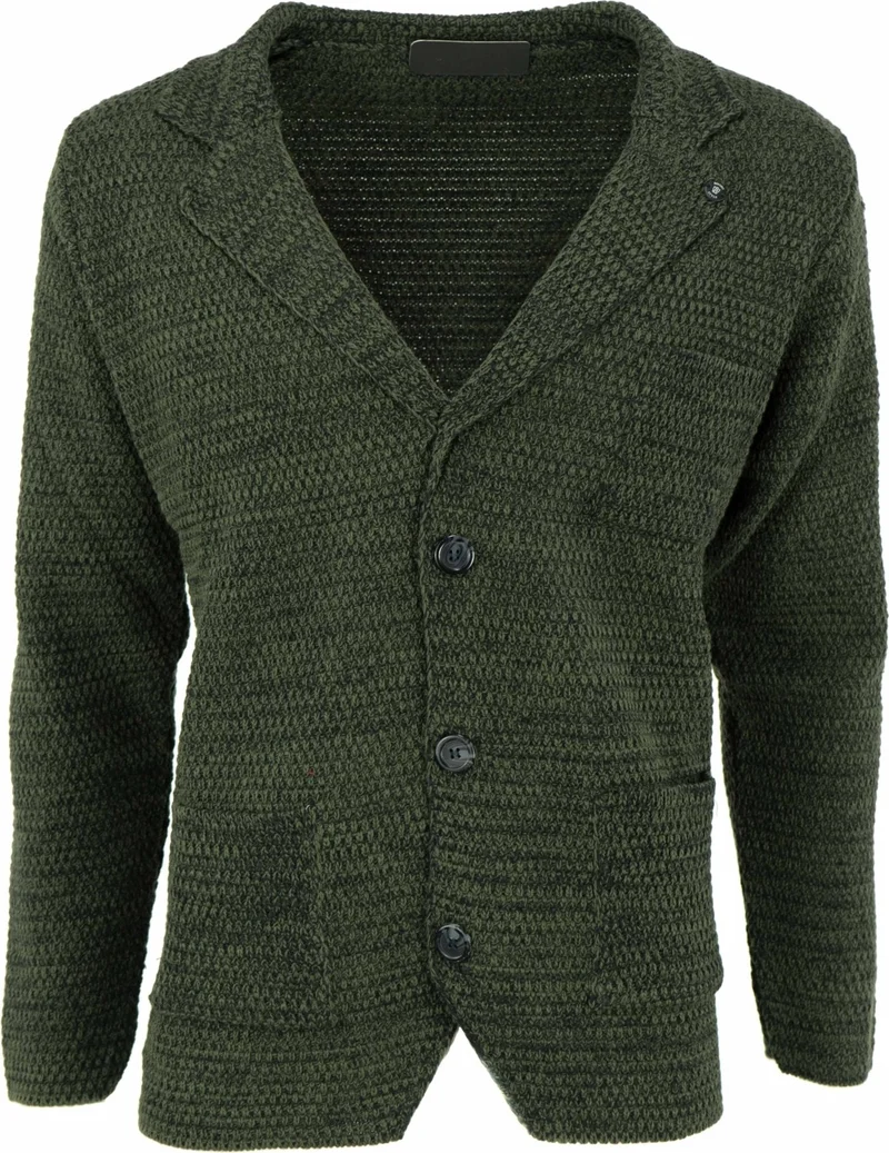 اوبلاند Men's Seasonal V-Neck Buttoned Front Cuffed Long Sleeve Regular Cut Pocket Lycra Woven Cotton Cotton Cardigan