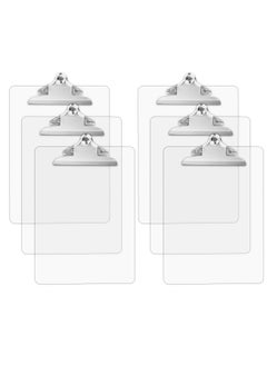 KASTWAVE Plastic Clipboards, Multi Pack Clipboard Transparent Strong Holds 100 Sheets, Acrylic Clipboards Big Clip Board Clips 12.5 x 9 Inch Set of 6  - Image 1