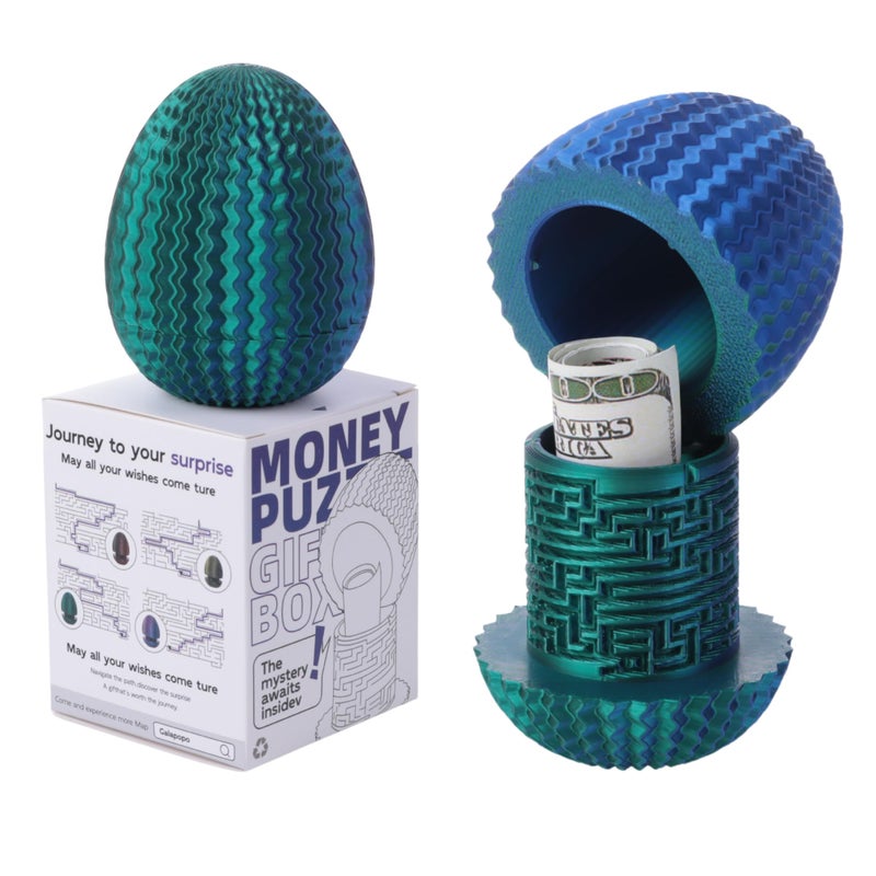 Galapopo Maze Egg Money Puzzle Gift Box: Available in 4 Unique Internal Designs - Secret Cash Holder & Surprise Gift Container for Easter, Birthday, Wedding - Fun Brain Teaser Toy for Kids & Adults - Image 1