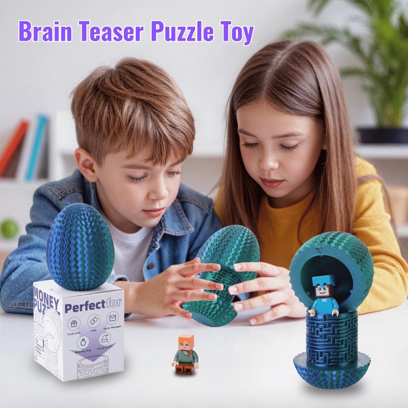 Galapopo Maze Egg Money Puzzle Gift Box: Available in 4 Unique Internal Designs - Secret Cash Holder & Surprise Gift Container for Easter, Birthday, Wedding - Fun Brain Teaser Toy for Kids & Adults - Image 2