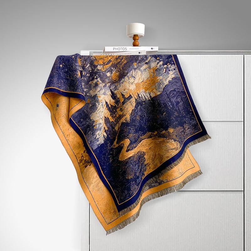 Foreign Trade 2025 Autumn and Winter Abstract Oil Painting Imitation Cashmere Warm Scarf Women''s High-End Elegant Versatile Shawl Scarf - Image 5