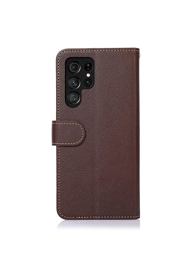 S-TOP Case For Samsung Galaxy S24 Ultra 5G KHAZNEH Litchi Texture Leather RFID Phone Case - Image 3