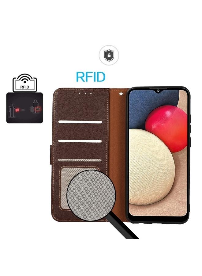 S-TOP Case For Samsung Galaxy S24 Ultra 5G KHAZNEH Litchi Texture Leather RFID Phone Case - Image 4