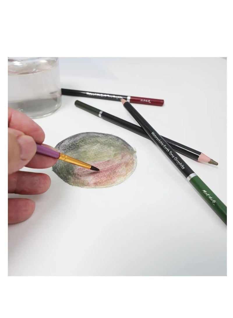 Mont Marte 12-Piece Watersoluble Earth Tones Coloured Graphite Pencils Multicolour - Image 3