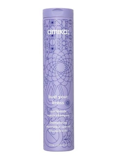 amika Amika Bust Your Brass Cool Blonde Purple Shampoo – Toning & Brightening for Blonde, Silver, and Gray Hair – Neutralizes Brassiness – 275ml  - Image 1