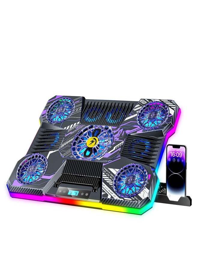 ChillCore Laptop Cooling Pad, RGB Laptop Fan Cooling Pad 9 Fans for 15.6-19.3 Inch Laptops, Gaming Laptop Cooler with 8 Height Stands, 2 USB Ports - A21 Pattern - Image 1