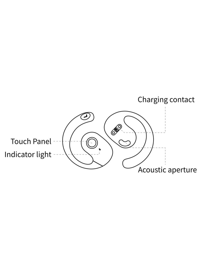 Generic - Open Ear TWS Headphones with Ear hook, Portable Mini Speaker 3D Ball Charging Case Clear Stereo Sound Built-in Mic,Wireless Headset Earbuds Workout Sports Fitness Bluetooth Earphones (Lavender Purple) - Image 1