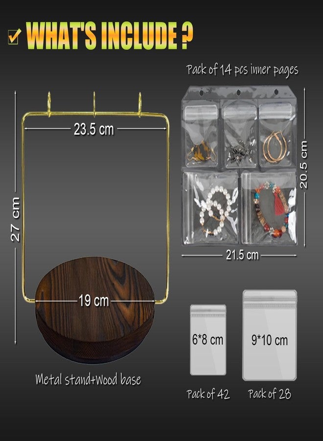 LingLingo Jewelry Organizer Stand Tangle-Free Necklace Holder Display for Earring Ring Bracelet Storage,360° Rotating,70 Pcs Clear Anti Tarnish Pouches - Image 4