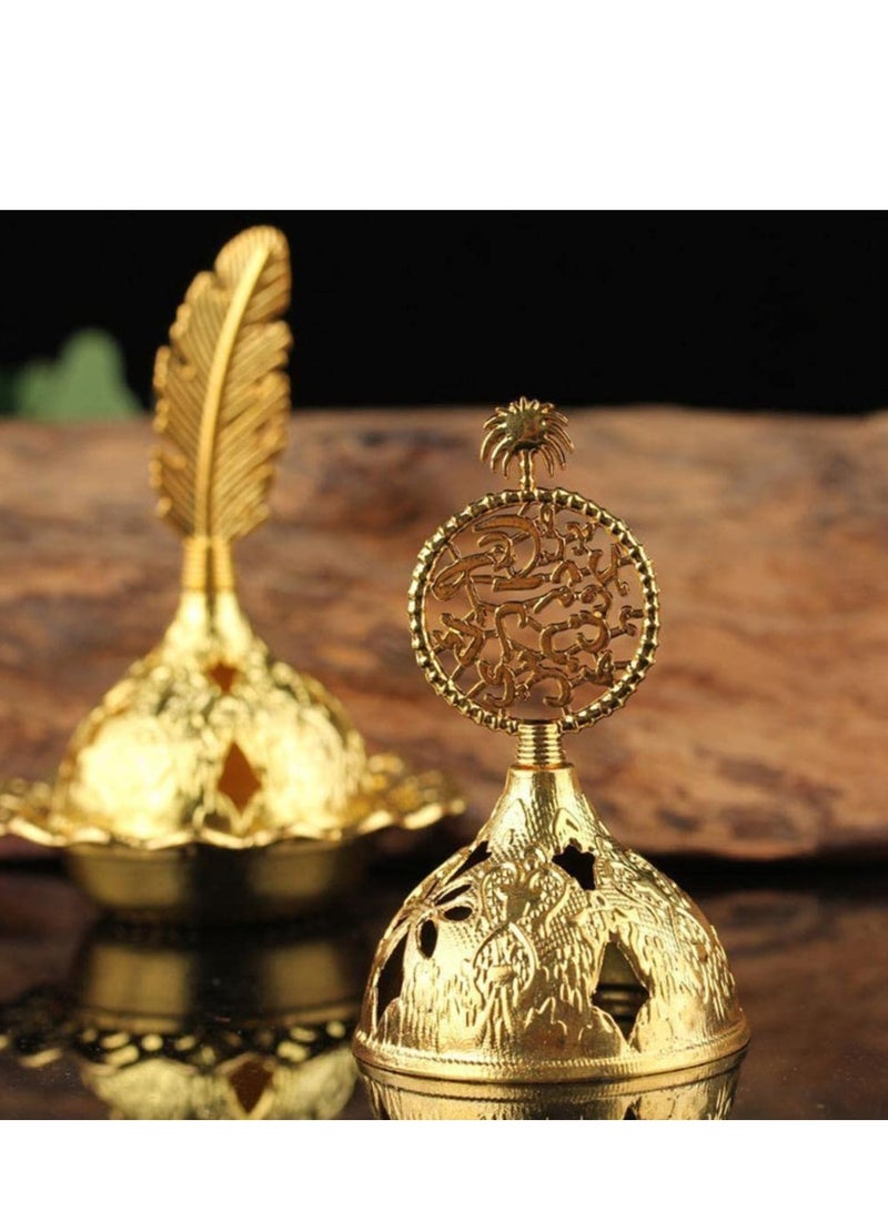 Zikra Muslim Eid Mubarak Star Moon Mini Portable Golden Incense Tower Ornaments Ramadan for Home Decor Party Decor Ramadan - Image 4