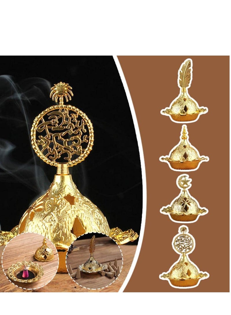 Zikra Muslim Eid Mubarak Star Moon Mini Portable Golden Incense Tower Ornaments Ramadan for Home Decor Party Decor Ramadan - Image 2