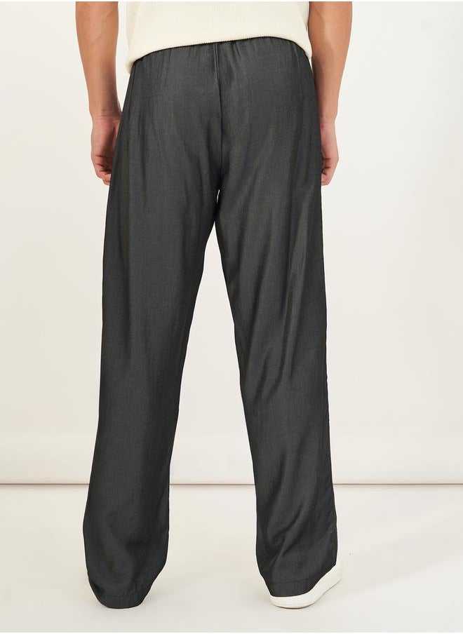 Styli Mid Rise Relaxed Fit Jeans with Elasticated Waistband  - Image 4