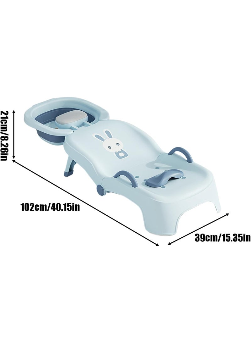 سوفام الأطفال في محطة غسل الشعر للأطفال المطوية كرسي غسل الشعر، رئيس خاص لشطف الشعر للأطفال، مناسب للفتيان والفتيات. للاستخدام المنزلي. عمر 0-10. - Image 5